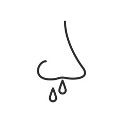 nose with flu line style icon