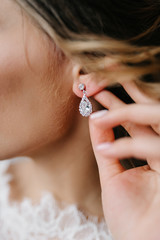 bride dresses wedding decoration, crystal earrings