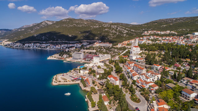 Aerial view of Neum in Bosnia and Herzegovina