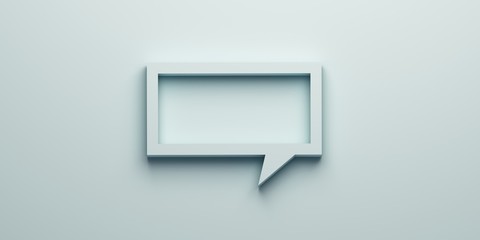 Bubble talk isolated on light blue. 3D Render illustration