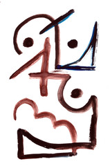 watercolor abstract graphic of black and brown lines and dots background