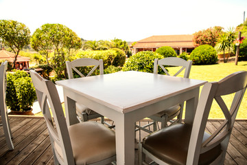 Desk of free space and spring time 