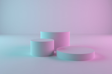 3d podium scene background, pastel color minimal modern abstract geometric background for product display. 3d render illustration.