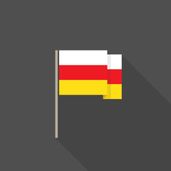 flag of South Ossetia flat icon, vector illustration