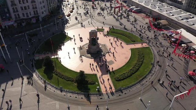 aerial view of taksim square in istanbul