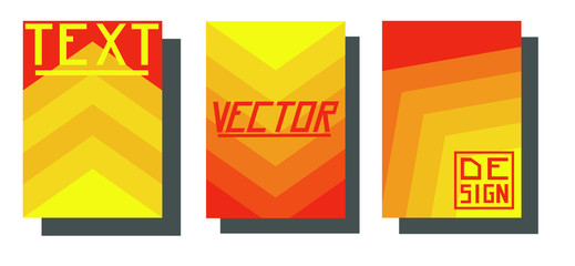 set of red and yellow geometric banners cards for buisnesses . vector