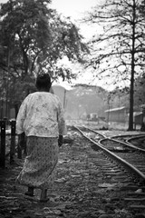 woman railroad