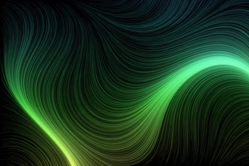 Energetic Abstract Flowing Green & Cyan Lines Background