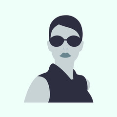 chica moda con lentes, gafas