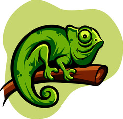 green chameleon cartoon