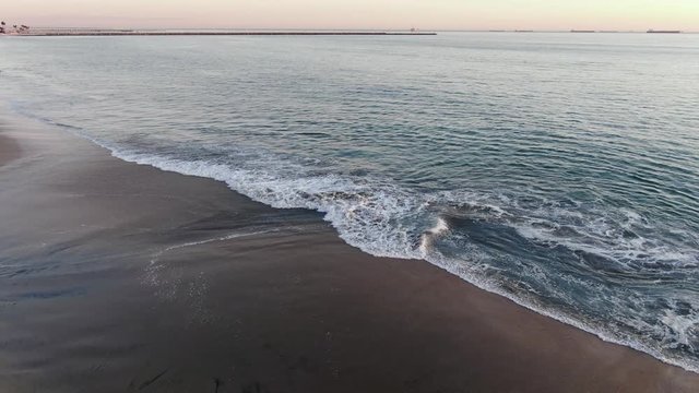 Long Beach California - drone perspective - tide wave