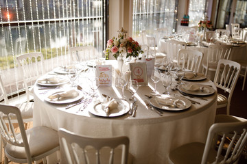 table set for a wedding reception
