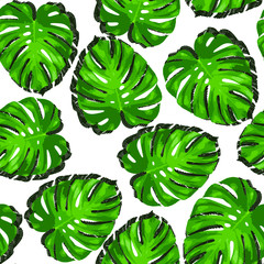 monstera leaf design seamless pattern