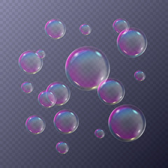 Soap bubbles foamy with rainbow colors
