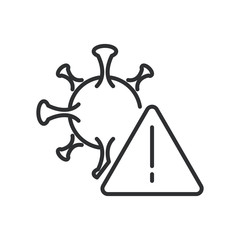 covid19 virus particle and alert signal line style