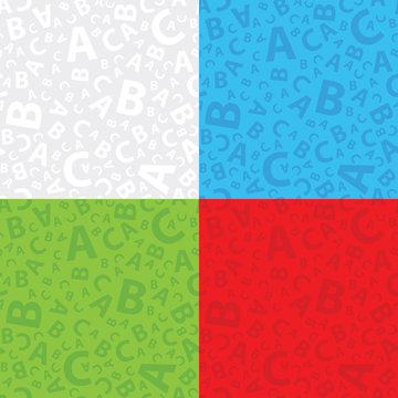 Multicoloured abc letter background seamless set