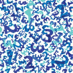 Blue 123 number background seamless