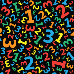 Multicolored 123 number background seamless