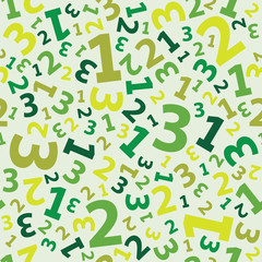 Green 123 number background seamless