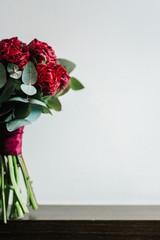 Fototapeta premium elegant wedding bouquet of fresh natural flowers