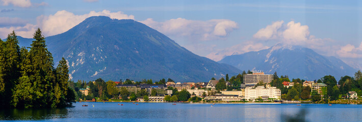 Amazing view on Bled Lake on sunset, Slovenia