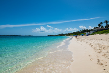 Tropical seascape - view of Cabbage beach (Paradise Island, Nassau, Bahamas).