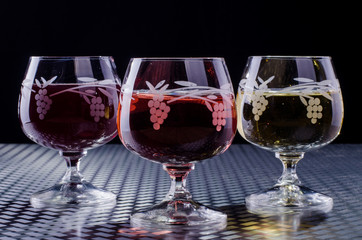 
Wine glasses on an iron table.