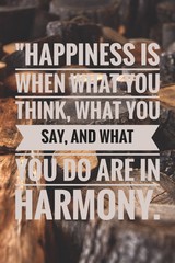 Inspirational Typographic Quote - Happiness is a state of mind