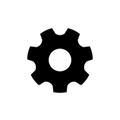 Gear or cog icon on white background.
