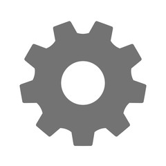 Gear or cog icon on white background.
