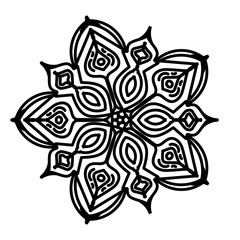 Abstract mandala on white background. Greeting Card, Invitation, Tattoo. Anti-Stress Therapy Pattern.