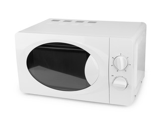 microwave on a white