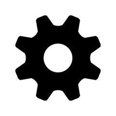 Gear or cog icon on white background.
