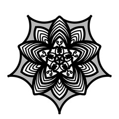 Abstract mandala on white background. Greeting Card, Invitation, Tattoo. Anti-Stress Therapy Pattern.