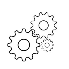 Gear or cog icon on white background.
