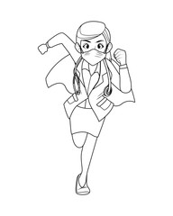 super female doctor runing character