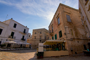 Typical Apulian Buildings At Piazza Vittorio Emanuele Polignano a Mare - Metropolitan City of Bari