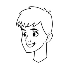 young man head character icon
