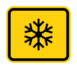 triangle warning sign with snowflake symbol Isolate On White Background,Vector Illustration EPS.10