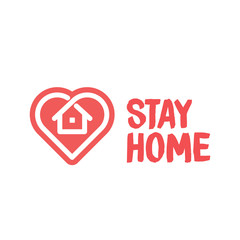 Stay home badge design with house and heart combined icons. Healthcare in coronavirus cuarantine times.