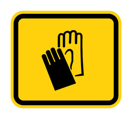 Obraz premium Symbol Wear Hand Protection sign Isolate On White Background,Vector Illustration EPS.10