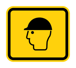 Symbol Wear Head Protection Isolate On White Background,Vector Illustration EPS.10