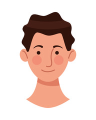 young man head character icon