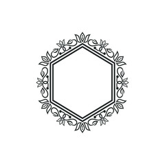 Vintage frame template vector logo
