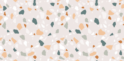 Terrazzo seamless pattern. Modern colorful tile texture. Vector abstract background.