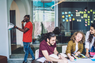 Young business team working together