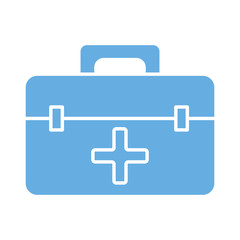 Fototapeta premium medical kit with cross line style icon