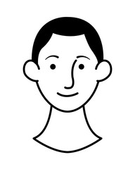 young man head character icon