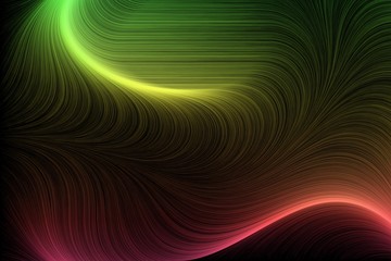Energetic Abstract Flowing Green & Red Lines Background