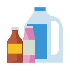 bottles of supermarket products icons